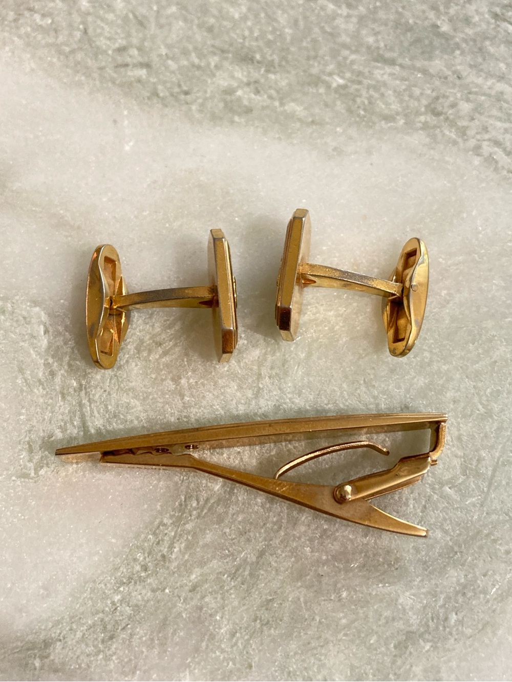 Celine Cuff Links + Tie Clip Set Vintage - Picture 4 of 6